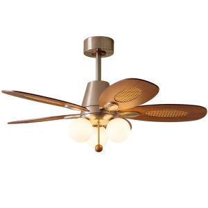 FANCY LAMP CLUB | Vintage Rattan Pendant Fan Light