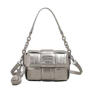 URCDN RDALVO | High-End Versatile Silver Woven Square Handbag