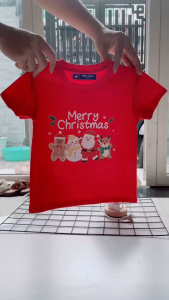 Áo thun Giáng Sinh Noel 100% cotton co giản 4 chiều cho bé từ 10-38kg