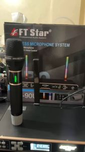 With Foam FT STAR Newest Professional Wireless Microphone with Charging FunctionBluetooth and Led Ambient Light Dual Channel Professional Wireless System For Karaoke/FT-90U