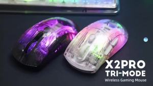 ATTACK SHARK | TTACK SHARK X2 Pro Wireless Gaming Mouse with RGB Charging DockTri-Mode PC Gaming Mice 2.4G/Bluetooth/WiredNoiseless Mouse RGB