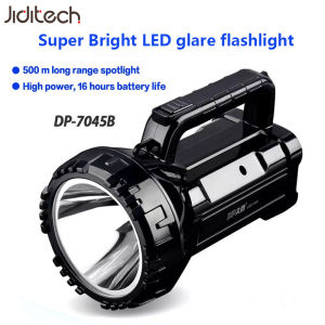 Jiditech Super Bright Searchlight LED Flashlight USB Rechargeable Searchlight Portable Work Light Torch Handheld Spotlight Flashlight