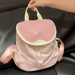 Dopamine Shoulder Bag High Capacity Outing Bag Korean Style Color Block Youth Backpack Vertical Square Shape Daily Use Bag