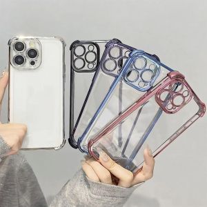 For OnePlus 15 5G Clear Soft Plating Glossy Case Four Corners Shockproof Yellowing-Resistant TPU Ultra-thin Transparent Silicone Back Cover