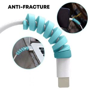 BnB Mall Cable Protector Silicone Spiral USB Charger Saver Cover - Universal for iPhone Android ELC-CB/PT - Protect Cables and Prevent Frays - Touch Comfortable