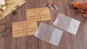 2 Pack Travelers Passport Size Notebook Accessories Kit Include Travel Kraft File Folder Zipper Case Pen Holder Binder Clip and Elastic Bands Travel Accessories Supplies