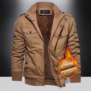 Mens Cotton Jacket Fleece Lined Thickened Loose Fit Winter Coat Fashionable Urban Style Youth Sport Warm Outerwear