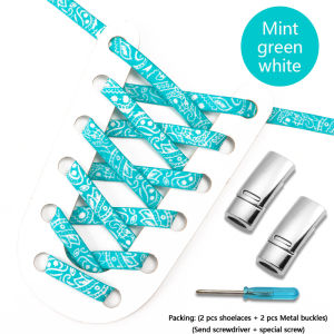 No Tie Shoelaces Magnetic Metal lock Elastic Shoe Laces For Sneakers Men And Women Leisure Lazy Shoes Lace Flat Rubber band