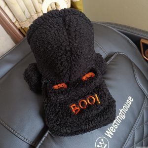Thickened Pumpkin Head Halloween Sweater Pet Clothes for Dogs And Cats Autumn Winter Velvet Hat Shirt Universal Pet Apparel