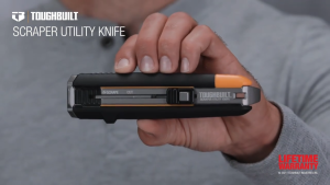 TOUGHBUILT TB-H4S5-01 Scraper Utility Knife - 2-in-1 Folding Box Cutter & Paint Scraper - Includes 5pc Universal Blades - Professional Multi-Tool