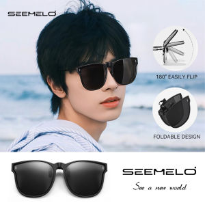 SEEMELO Clip On Sunglasses Polarized Clip On Sunglasses Men TR90 Frame Sunglasses for Men Large Lightweight Anti-Glare Men Sunglasses for Women Polarized Outdoor Sunglasses 180&deg Flip Up Driving Glasses for Prescription Glasses