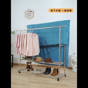 YOYOU ampaian baju Stainless Steel Clothes Hanger Rack Stand/Indoor Outdoor Clothes Hanger / Rak Penyidai Baju/Coat Rack