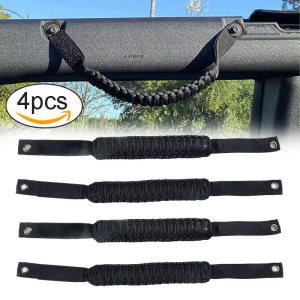 Hand Woven Paracord Roll Bar Grab Handles Nylon Anti‑Tear Roof Grip Handle for Ford Bronco Jeep Wrangler Automobile Parts