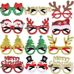 Merry Christmas Glasses Frames Costume Eyeglasses without Lenses for Kids Christmas Party