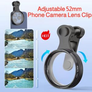 Mobile Phone Photography Cpl Polarizing Filter Adjustable Phone Camera Lens Clip 52mm Phone Lens For All Smartphones Cell Phone