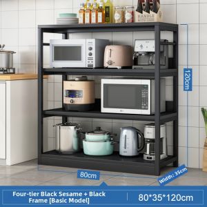 Multi-function Large Storage Microwave Oven Dish Organizer Floor Rack