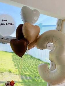 Quà Tặng Sinh Nhật 32 Inch Caramel Number Balloon Lớp Màng Nhôm Trang Trí Không Khí Cho Trẻ Em Và Bé Gái Quà Tặng Sinh Nhật