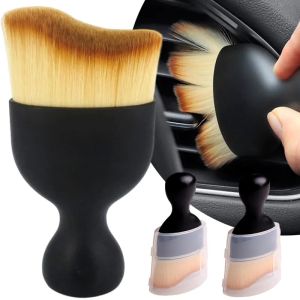 2pcs Soft Car Cleaning Brush with Covers Dashboard Air Outlet Gap Dust Removal Detailing Clean Tools Auto Interior Accessories