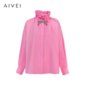 AIVEI | Loose Bow Collar Shirt