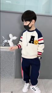 Sweater Terno for Kids Boy soft cotton jacket sweat shirt & jogger pants 1-5yrs old C55