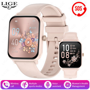 LIGE Smart Watch for Men and Women 1.83 Inch Touch Screen Wireless Call and Heart Rate Health Fitness Tracker 50 Meter Waterproof Sport Modes Bracelets jam tangan pintar lelaki