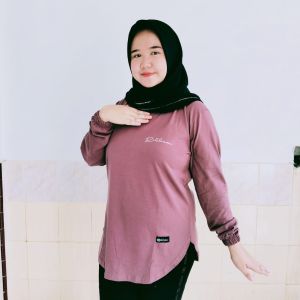 Kaos Wanita Pakaian Motif Oval Bahan Katun Combad Adem