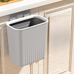 Modern Minimalist Kitchen Bathroom Wall-Mounted Trash Can with Lid Living Room Storage Bucket Waste Paper Basket High Aesthetic Value