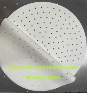 Import Large Food Grade Bamboo Steamer Liners Non-Stick Steamed Buns Paper Steam Oven Steamer Cage Drawer Paper round Replacement Steamer Cloth