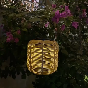 Portable Bamboo Solar Lantern IP65 Waterproof Hanging Light Solar Lantern Creative Garden Outdoor Solar Lights