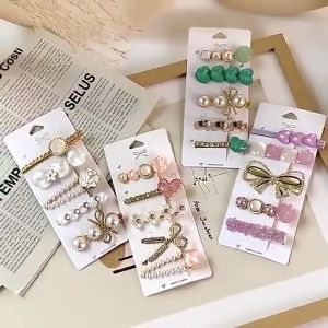 Jepit Rambut Mutiara 5 IN 1 Jepitan Rambut Fashion Wanita Dewasa Clip Set Jepitan Hair Pin Gaya Korea Hiasan Rambut Murah K22