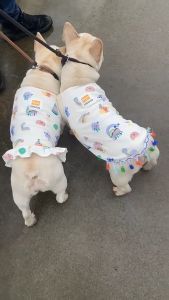 LITTLE MONSTERS เสื้อหมา เสื้อน้องหมา สไตล์เกาหลี รุ่นสายสลิง คอตตอน 100% เสื้อสุนัขอ้วน นุ่มสบาย น้ำหนักเบา ไม่ร้อน