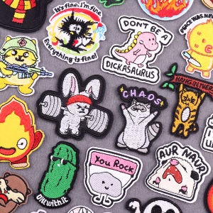 Hip Hop Animal Patch Iron On Patches For Clothing Funny Duck/Cat Embroidered Patches On Clothes Backpack Decor Badges Stickers