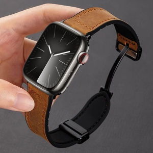 Silicone Strap for Apple Watch Ultra 2/Ultra 49mm 45mm 41nn 42mm 38mm Women Men 44mm 40mm iWatch Leather Band for Apple Watch Series 9 8 7 6 5 4 3 2 1 SE SE2