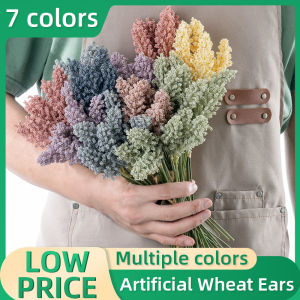 12pcs Artificial Bouquet Faux Wheat Ear Flowers Plastic For Vase Filler Home Indoor Decor DIY Craft Photography Props Assorted Colors