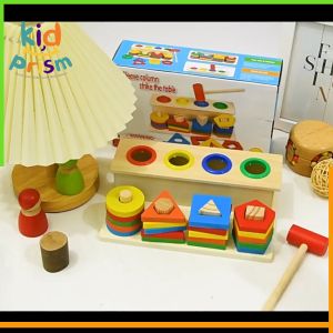 Bộ Đập Bóng và Thả Hình Khối Kết Hợp 2 in 1 cho Bé từ 18+ tháng trở lên - Giáo Cụ Montessori