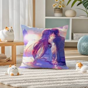 Bandai | Sword Art Online Alice Zuberg Anime Plush Pillow Cover Soft Short Plush Cushion Cover For Sofa Bedroom Home Decor Gift