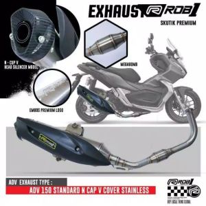Knalpot std honda Adv 150 Rob1 power boom original Knalpot ADV ROb1 Knalpot ADV std ss cap v megabomb
