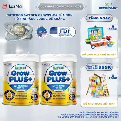 Combo 2 Sữa non GrowPLUS+ (vàng) - Hỗ trợ tăng cường đề kháng trên 2 tuổi Singapore tăng cường hệ miễn dịch và hấp thu chất dinh dưỡng (2lon x Lon 800g) - Grow Plus+
