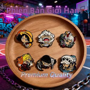 Bandai | One Piece Anime Hoạt Hình Men Pins Bộ Dành Cho Nam 6 Chiếc Dễ Thương Cậu Bé Nhật Bản Ve Áo Phù Hiệu Thổ Cẩm Thời Trang Món Quà Trang Sức