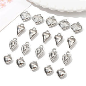 5-20pcs Rhodium Plastic CCB Charms Heart Butterfly Bow Pendant for Earring Necklace Bracelet DIY Jewelry Making Loose Beads