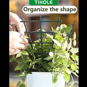 TIHOLE 2Pcs Garden Plant Climbing Trellis Fence Mini Stackable Potted Tomato Rack Climbing Flower Support Holder Stick Frame Orchid Stand Outdoor Trellises Potted Climbing Vine Plant Vines Bonsai Tools jaring pokok menjalar 爬藤栏