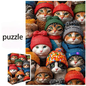 Jigsaw Puzzle 500 1000 1200 2000pcs Lovely Kitten Cat Face Close Up For Adults Family Fun Time Stress Relief Present