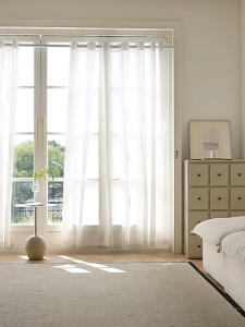 Colorlab Elegant Lace Curtain with Ring Sheer Window Curtain for Living Room Curtain