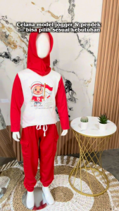 Setelan Jogger Anak Twotone Edisi Agustusan Anak Laki Laki Perempuan Terry Panjang Pendek