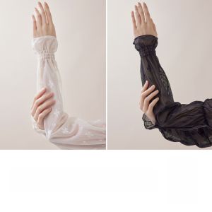 Miiow | MiiOW Lace Sun Protection Sleeve Covers 2025 New Ice Silk Womens Style Summer UV Protection Driving Sunscreen Hand Sleeve