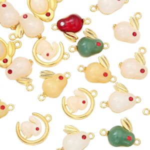 4 ชิ้น จี้กระต่าย ไม่รอยคอ จีบเครื่องประดับสร้อยคอ DIY สร้อยข้อมือ จี้จากจีน สำหรับเครื่องมือที่ไม่รอยคอ