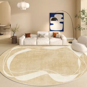 Thảm Tròn Trừu Tượng Hiện Đại VIKAMA - Thảm Sofa Họa Tiết Hình Học Nhẹ Nhàng Thoải Mái Cho Phòng Khách Phòng Học Trang Trí Nhà Cửa
