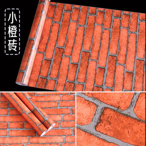 Wall Decals Waterproof Restaurant Wall Stickers Self Adhesive Decorative Restaurant Background Wall Mural PVC Brick Pattern