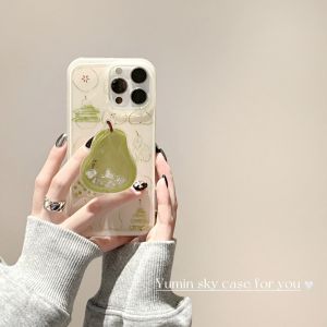 Summer Doodle Green Pear Cute Phone Case for Apple 17 Huawei Mate/P80 Nova14 Xiaomi 17/K80/Note15 Oppo Reno Honor 400 Female Vivo
