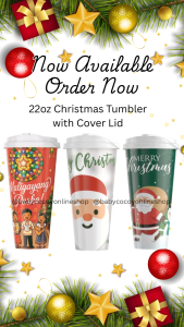 [10pcs] Christmas Holiday Tumbler with Lid Cover 22oz